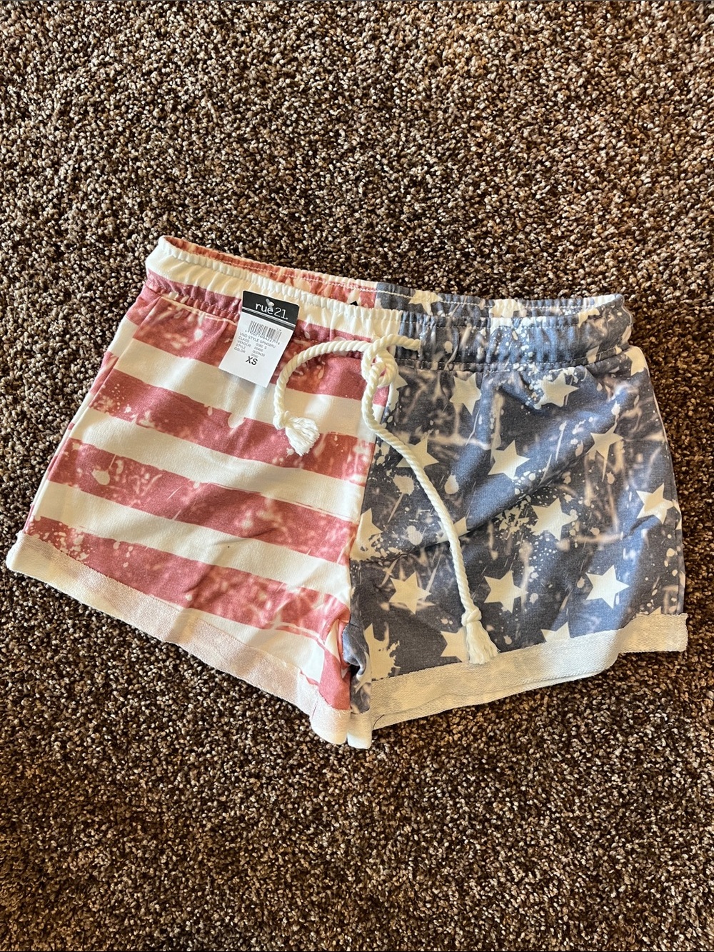 Rue21 Patriotic Stars & Stripes Athletic Shorts - Red & Blue